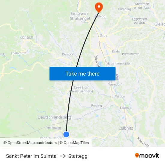 Sankt Peter Im Sulmtal to Stattegg map