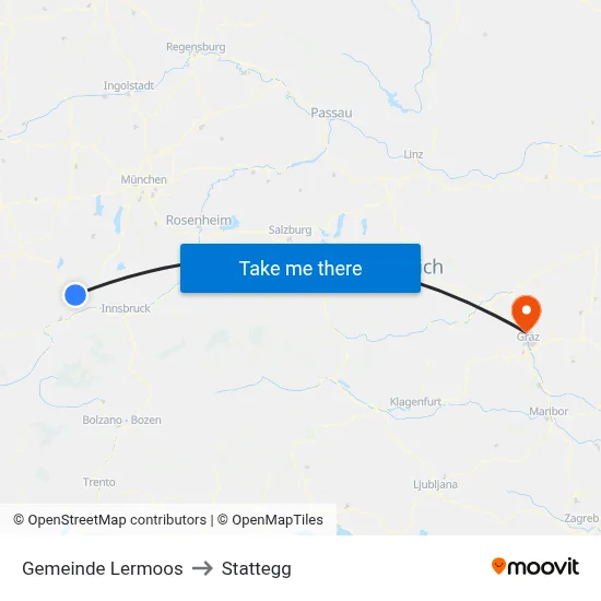 Gemeinde Lermoos to Stattegg map
