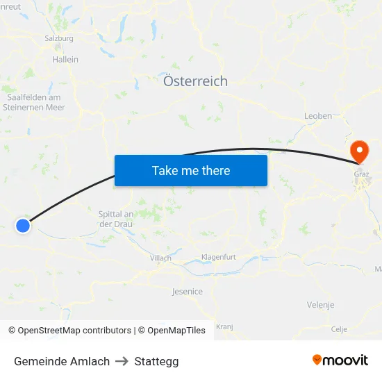 Gemeinde Amlach to Stattegg map