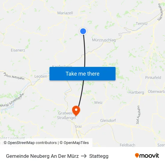 Gemeinde Neuberg An Der Mürz to Stattegg map