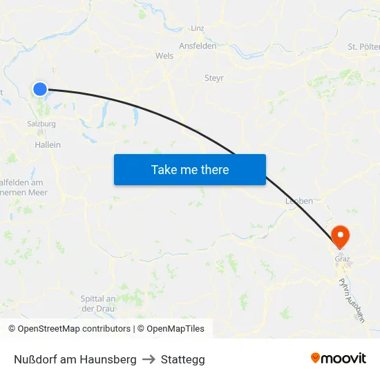 Nußdorf am Haunsberg to Stattegg map