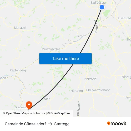 Gemeinde Günselsdorf to Stattegg map