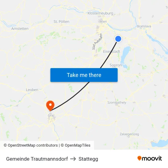 Gemeinde Trautmannsdorf to Stattegg map