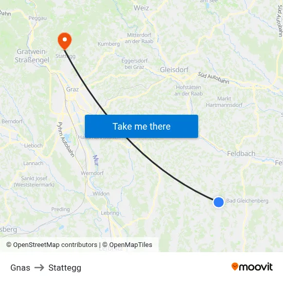 Gnas to Stattegg map