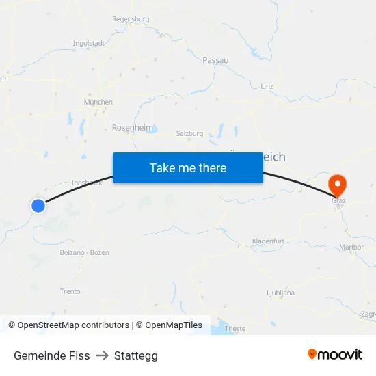 Gemeinde Fiss to Stattegg map