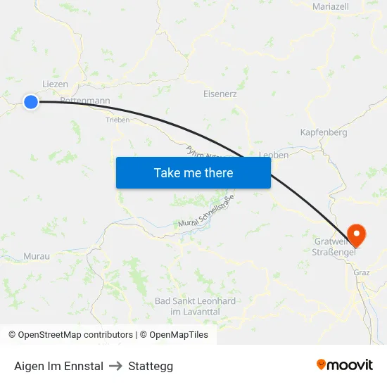 Aigen Im Ennstal to Stattegg map