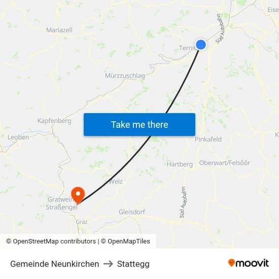 Gemeinde Neunkirchen to Stattegg map