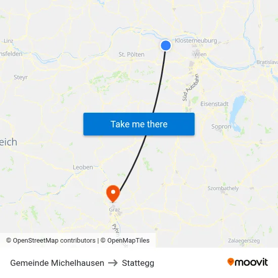 Gemeinde Michelhausen to Stattegg map