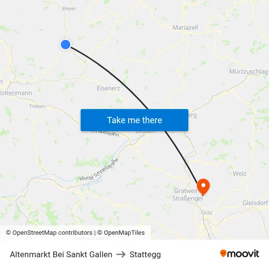 Altenmarkt Bei Sankt Gallen to Stattegg map