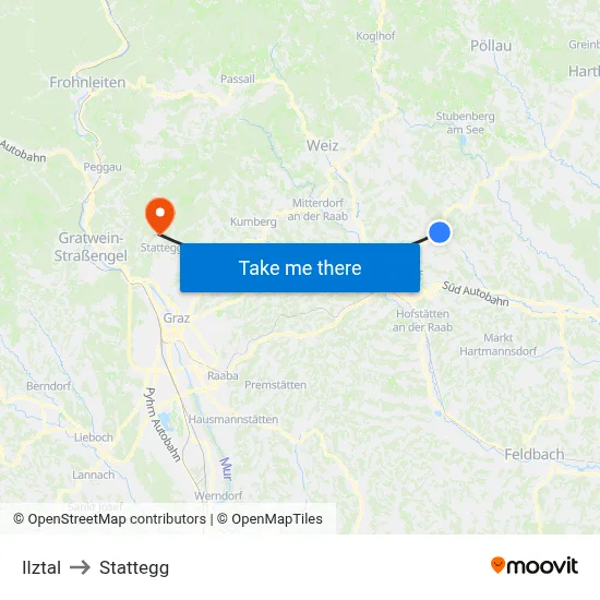 Ilztal to Stattegg map