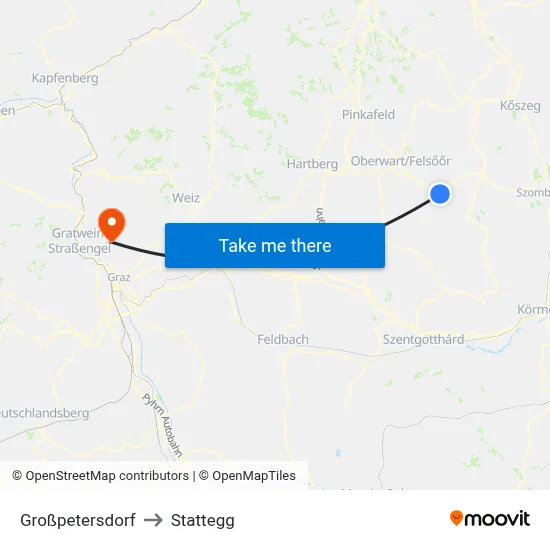 Großpetersdorf to Stattegg map