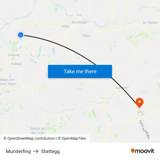 Munderfing to Stattegg map