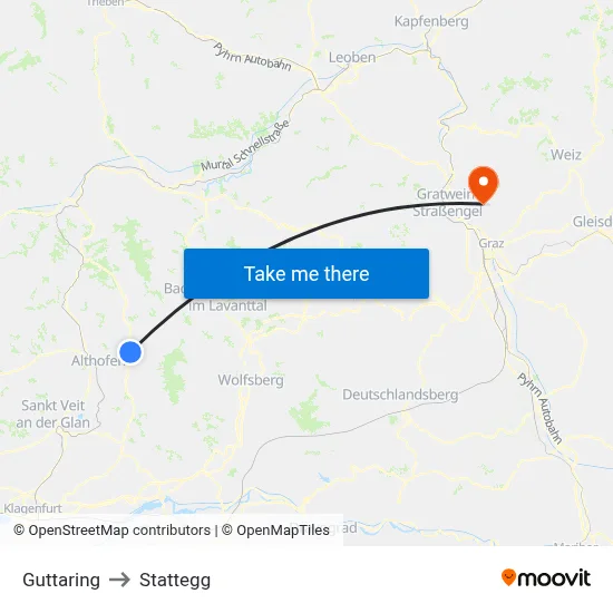 Guttaring to Stattegg map