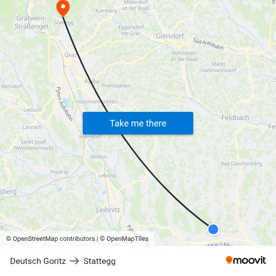 Deutsch Goritz to Stattegg map