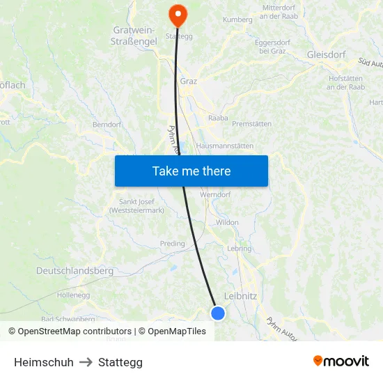 Heimschuh to Stattegg map