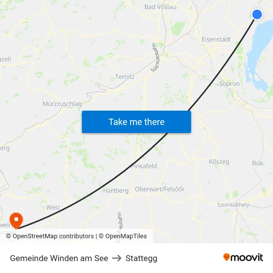 Gemeinde Winden am See to Stattegg map