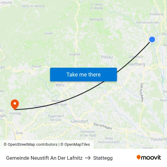 Gemeinde Neustift An Der Lafnitz to Stattegg map