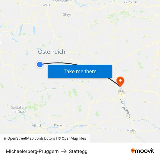 Michaelerberg-Pruggern to Stattegg map