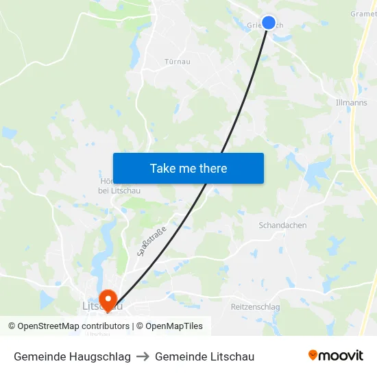Gemeinde Haugschlag to Gemeinde Litschau map
