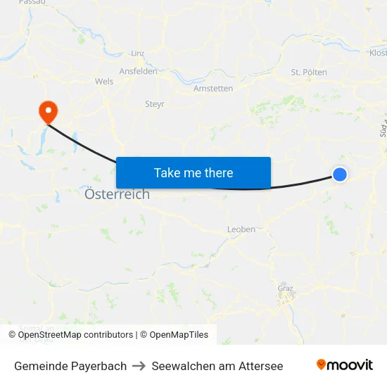 Gemeinde Payerbach to Seewalchen am Attersee map