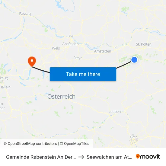 Gemeinde Rabenstein An Der Pielach to Seewalchen am Attersee map