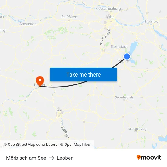 Mörbisch am See to Leoben map
