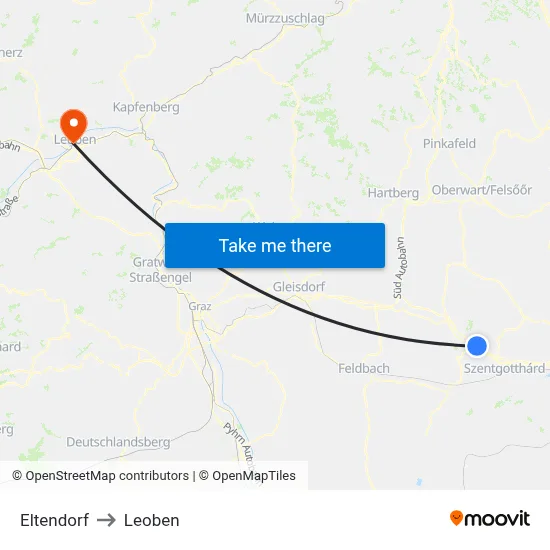 Eltendorf to Leoben map