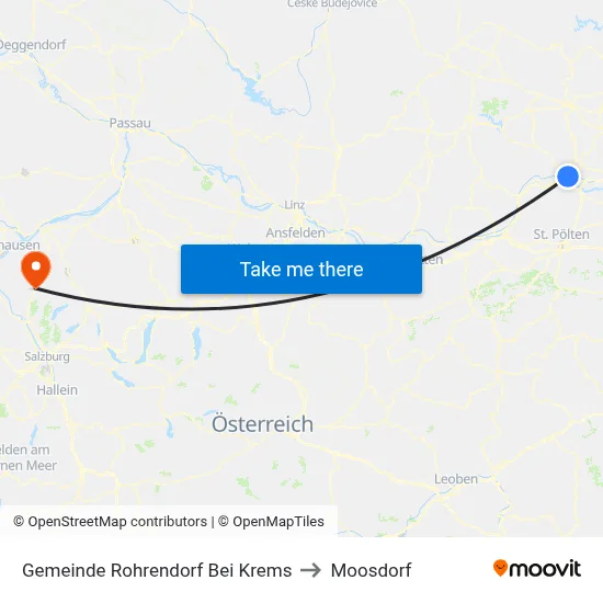 Gemeinde Rohrendorf Bei Krems to Moosdorf map