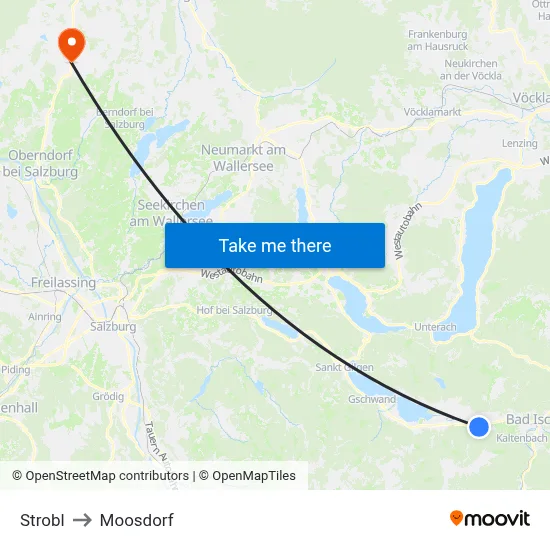 Strobl to Moosdorf map