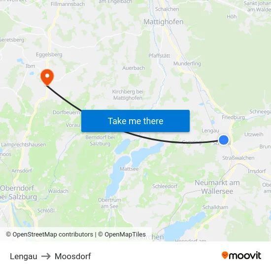 Lengau to Moosdorf map