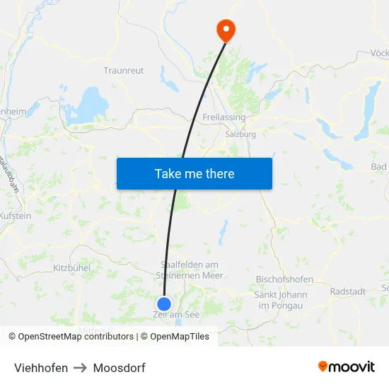 Viehhofen to Moosdorf map