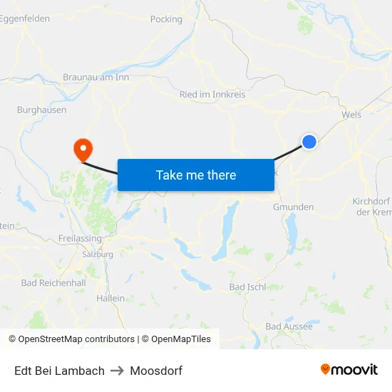 Edt Bei Lambach to Moosdorf map
