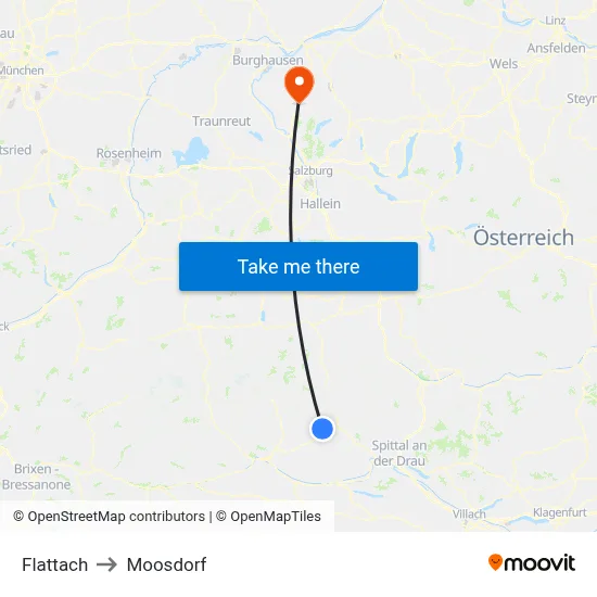 Flattach to Moosdorf map