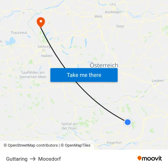 Guttaring to Moosdorf map