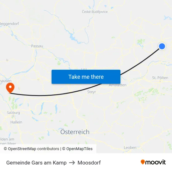 Gemeinde Gars am Kamp to Moosdorf map