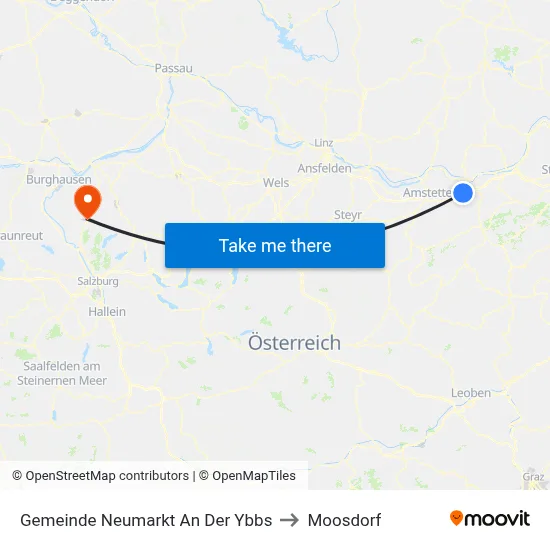 Gemeinde Neumarkt An Der Ybbs to Moosdorf map