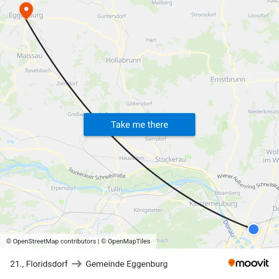 21., Floridsdorf to Gemeinde Eggenburg map