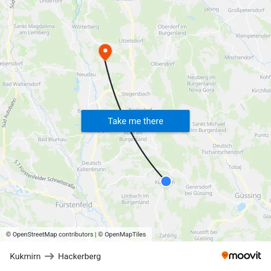 Kukmirn to Hackerberg map