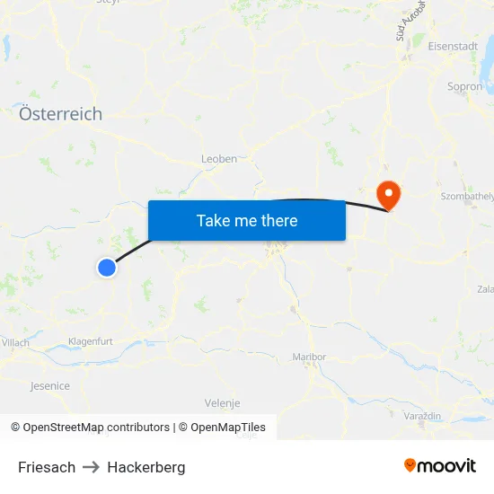 Friesach to Hackerberg map