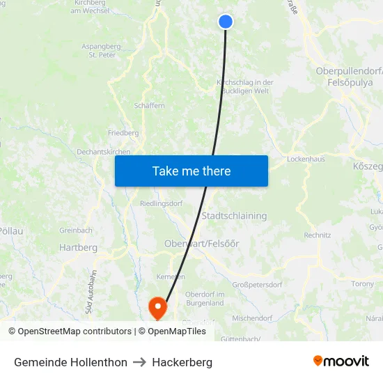 Gemeinde Hollenthon to Hackerberg map