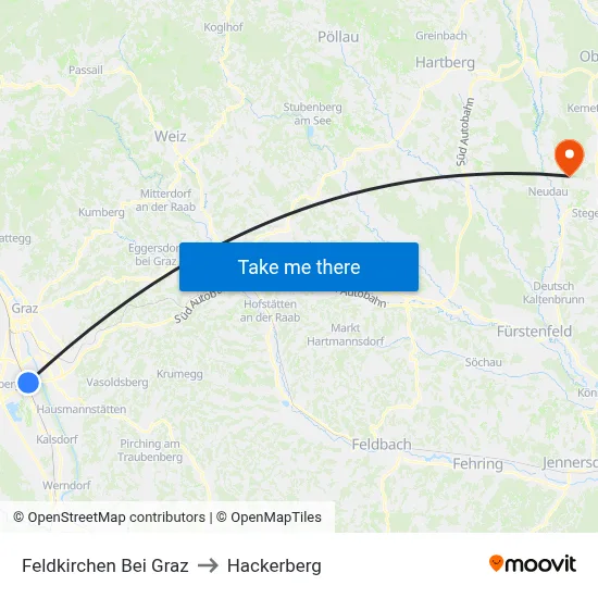 Feldkirchen Bei Graz to Hackerberg map