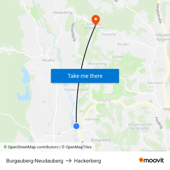 Burgauberg-Neudauberg to Hackerberg map