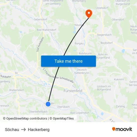 Söchau to Hackerberg map