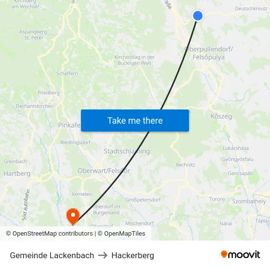 Gemeinde Lackenbach to Hackerberg map