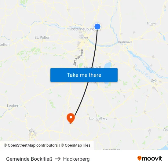 Gemeinde Bockfließ to Hackerberg map