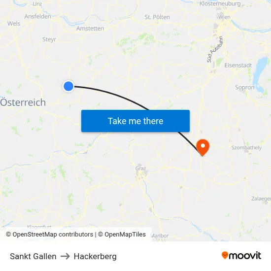 Sankt Gallen to Hackerberg map