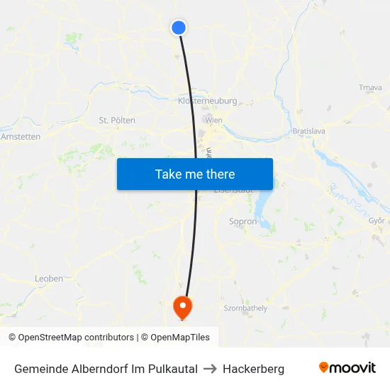Gemeinde Alberndorf Im Pulkautal to Hackerberg map