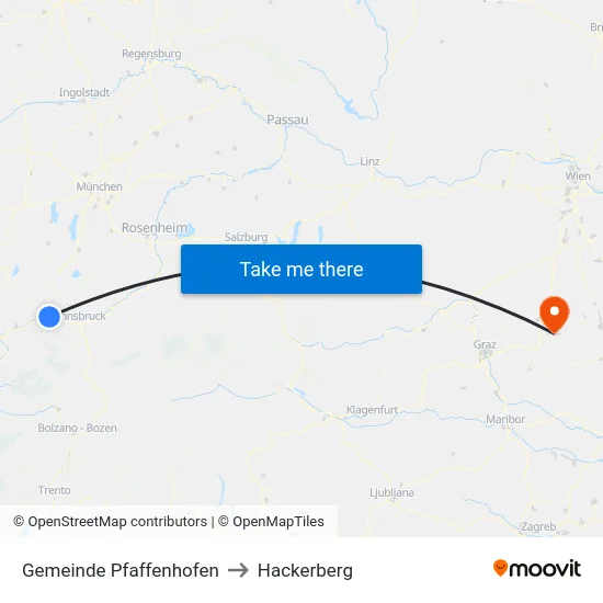 Gemeinde Pfaffenhofen to Hackerberg map