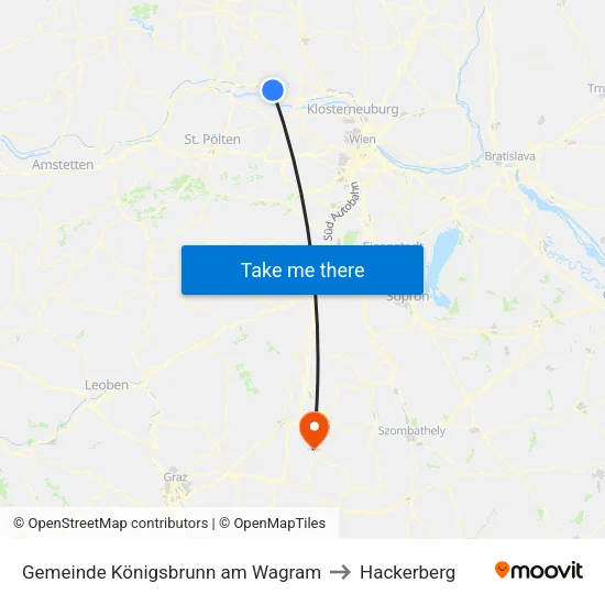 Gemeinde Königsbrunn am Wagram to Hackerberg map