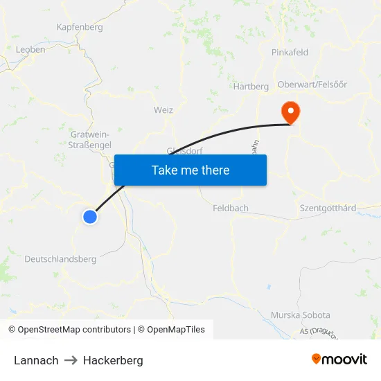 Lannach to Hackerberg map
